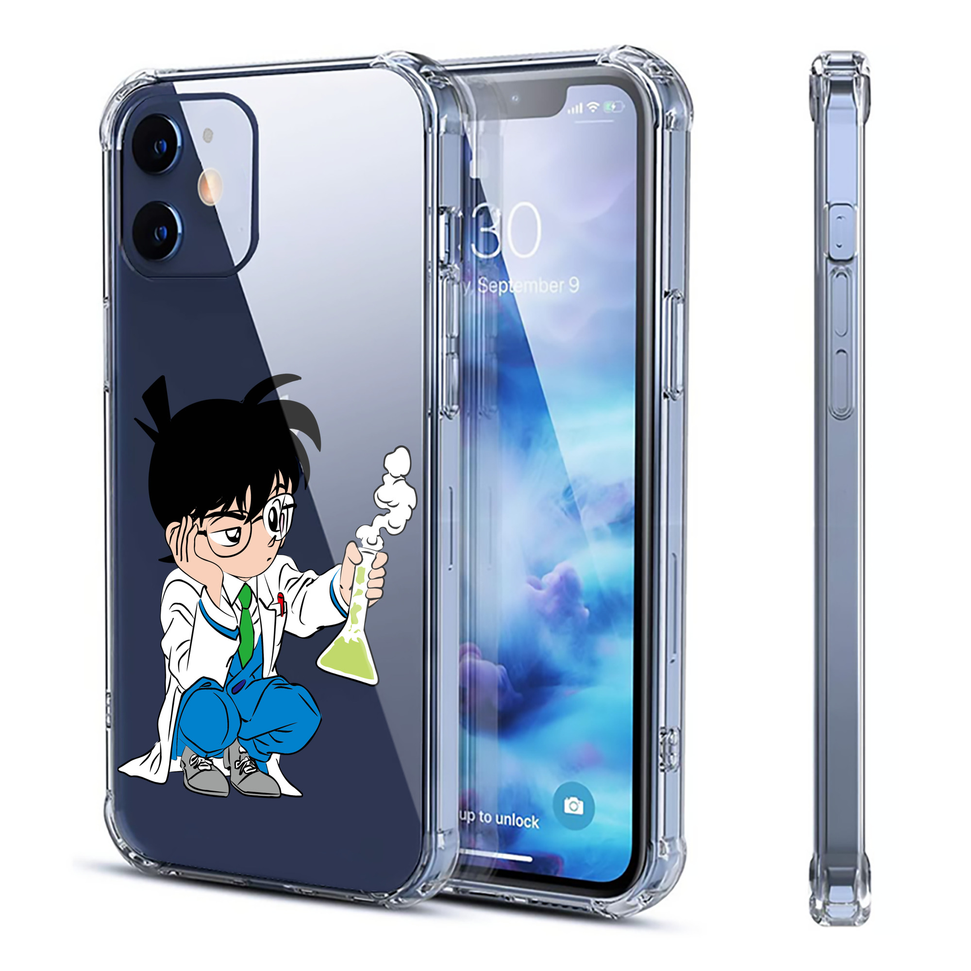 （画像用） 名探偵コナン 江戸川 コナン Detective Conan Conan Edogawa 【iPhone 12シリーズ対応】透明スマホケース（クリアソフトケース）